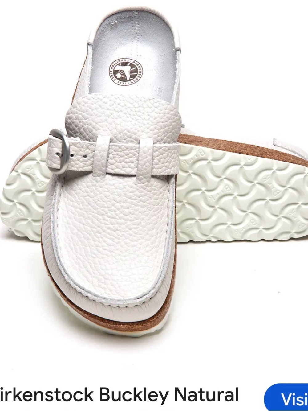 Birkenstock unisex Buckley Natural White Slip-On Shoe size 40EU/ 9 -9.5 US, NWTB
